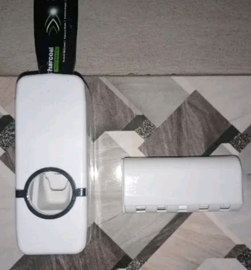 Tootpaste Dispenser And Tootbrush Holder
