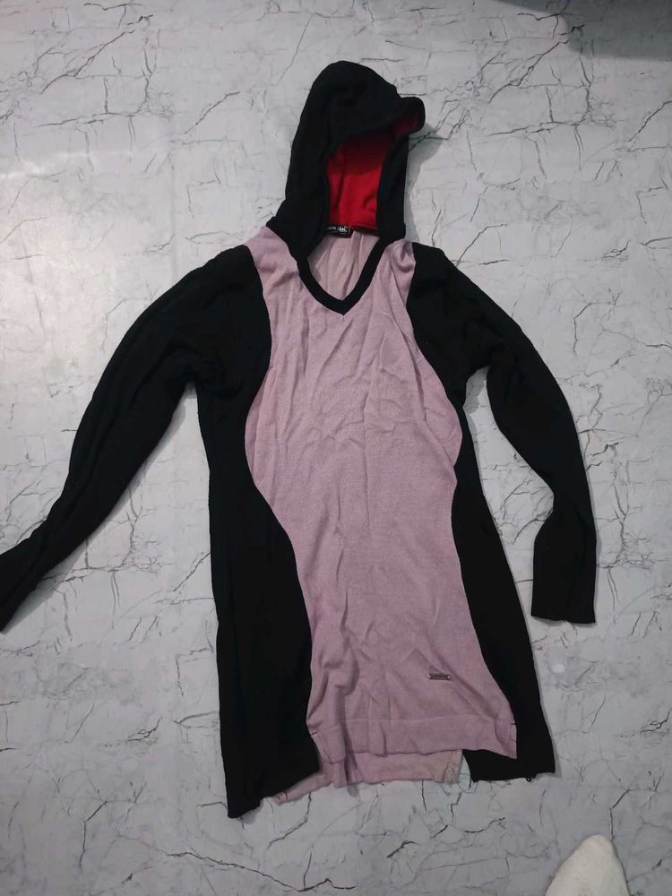 Unique Hoodie with V-Neck Design