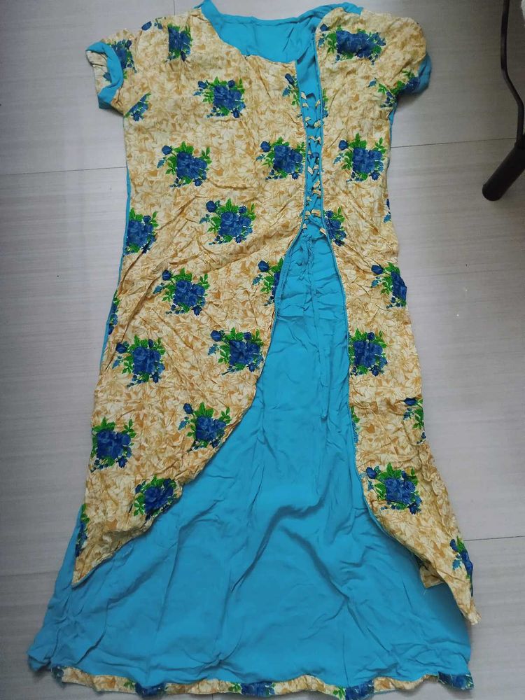 Blue Floral Print Dress