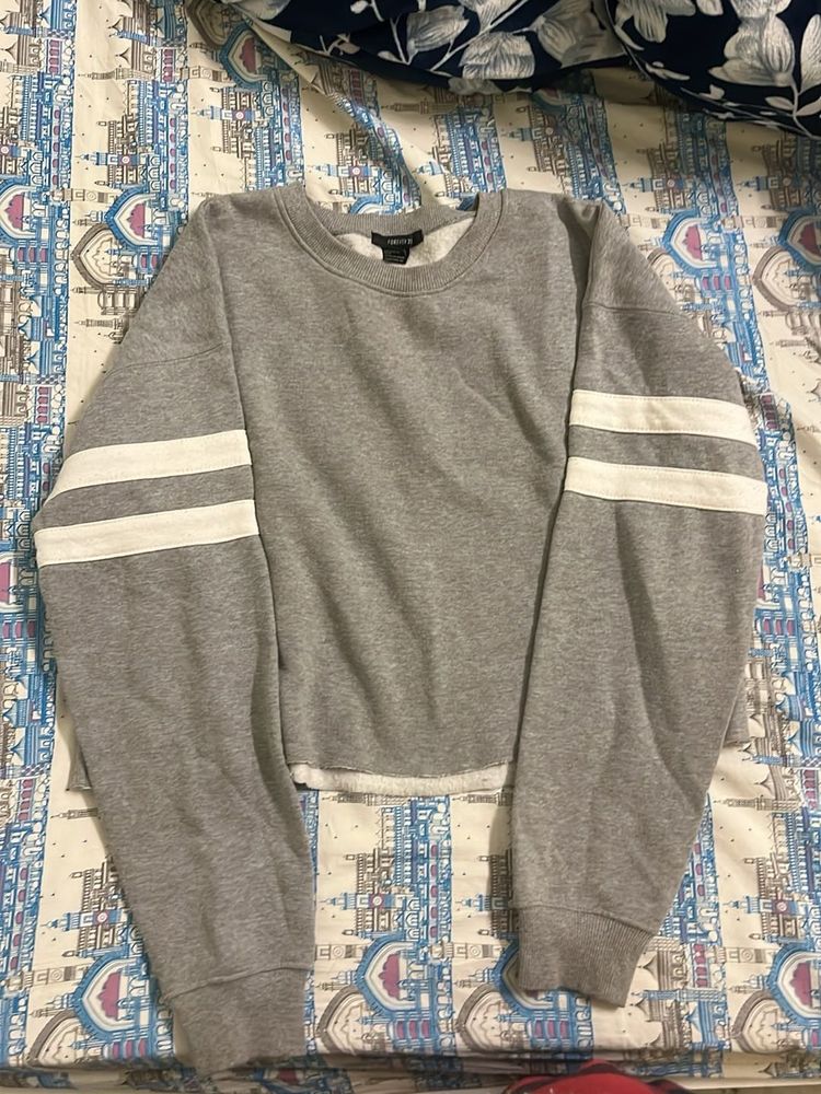 Gray &amp; White Striped Sweatshirt