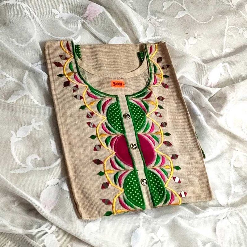 Off White Khadi Cotton Kurtii