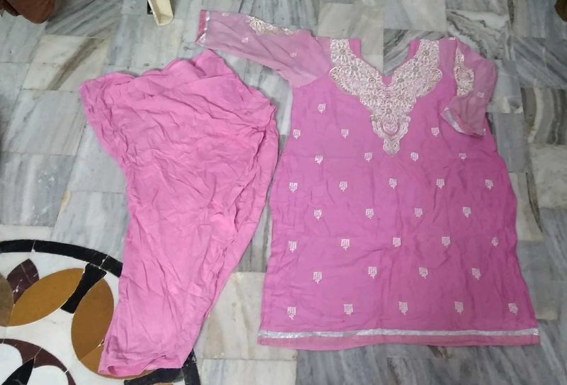 Pink Kurta+Bottom