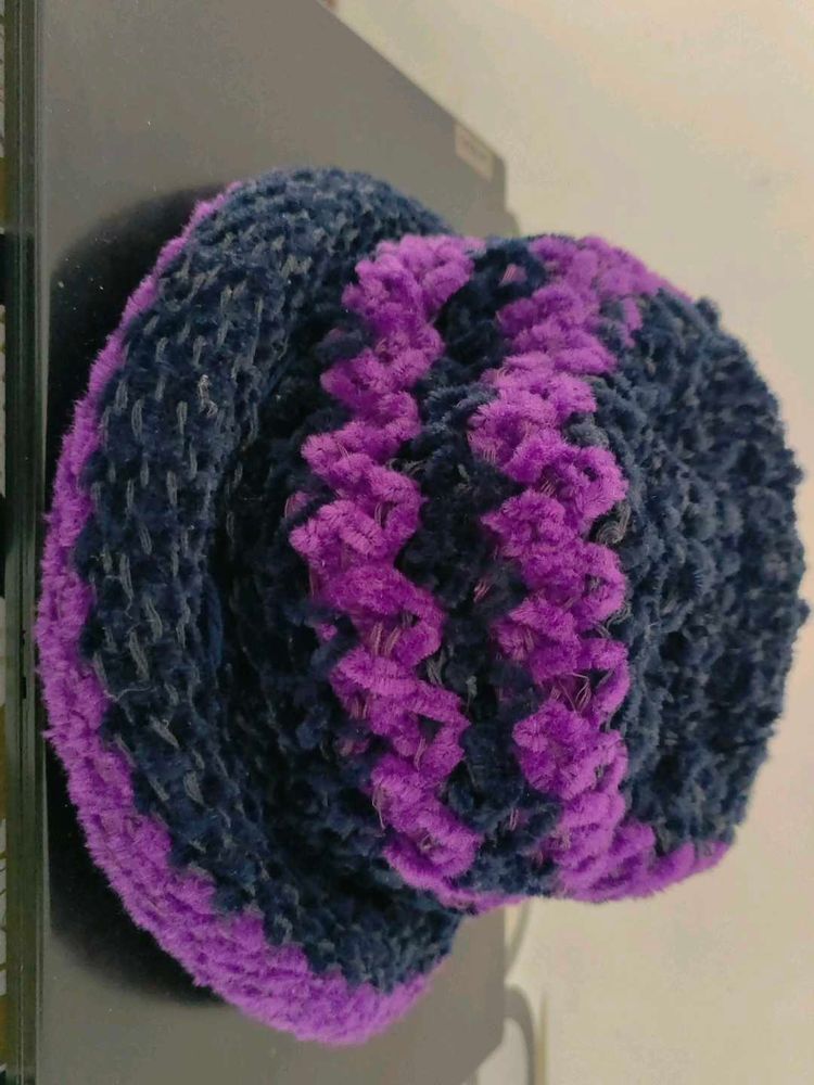 Cozy Blue &amp; Purple Hat