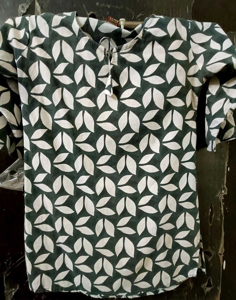 Leaf Print Tunic Short Kurti