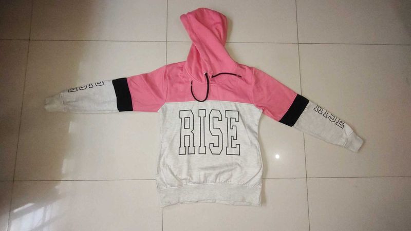 Pink &amp; White &#39;RISE&#39; Hoodie