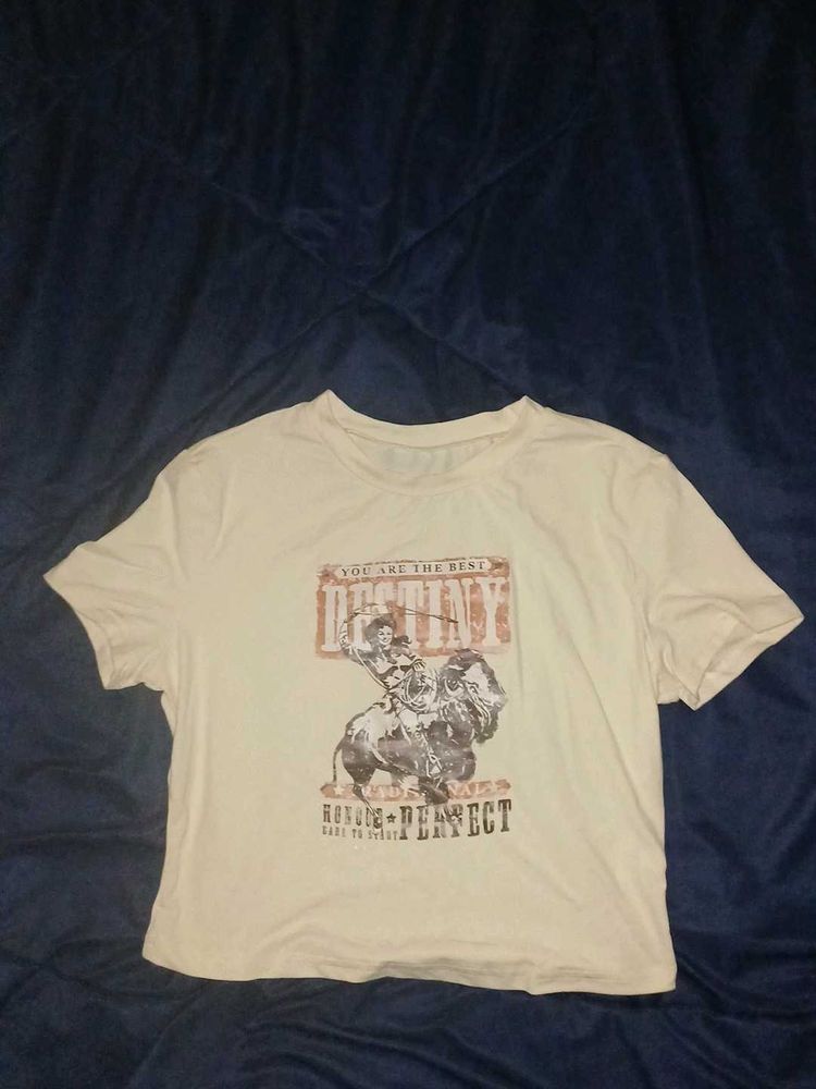 Trendy Graphic Print cropped T-Shirt