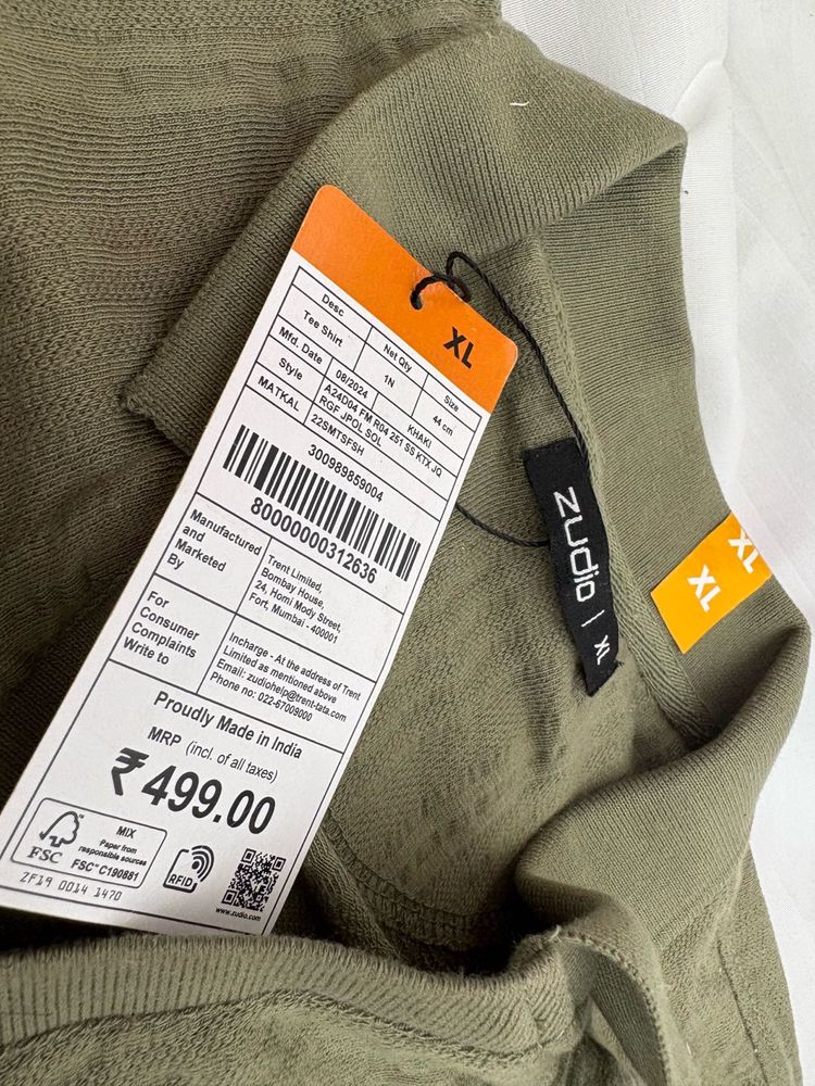 Zudio Olive Green T-Shirt
