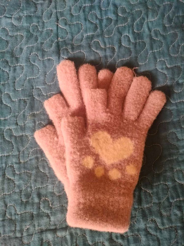 Cute Aesthetic Woolen Gloves For Women/ Girls