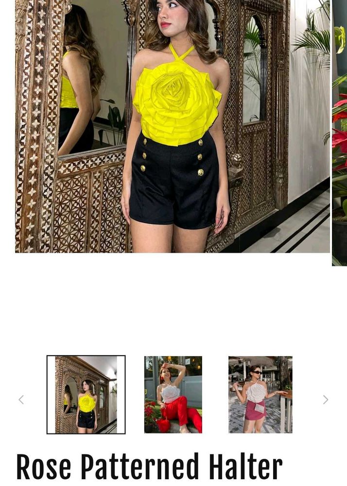 Yellow Rose Halter Top