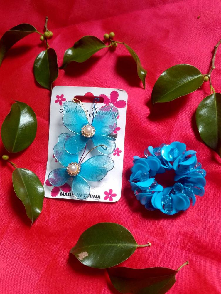 Blue Hair Accessories Set