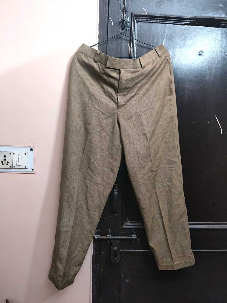 Solid Brown Formal Pants