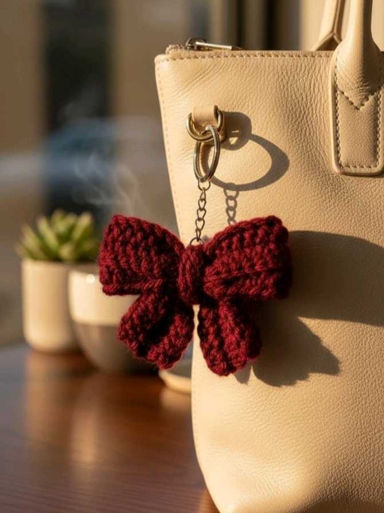 Crochet Bow Keychain