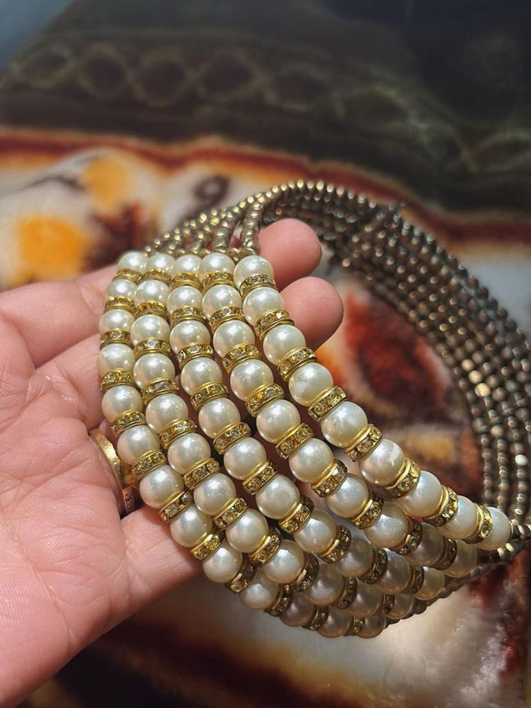 Pearl &amp; Crystal chokar
