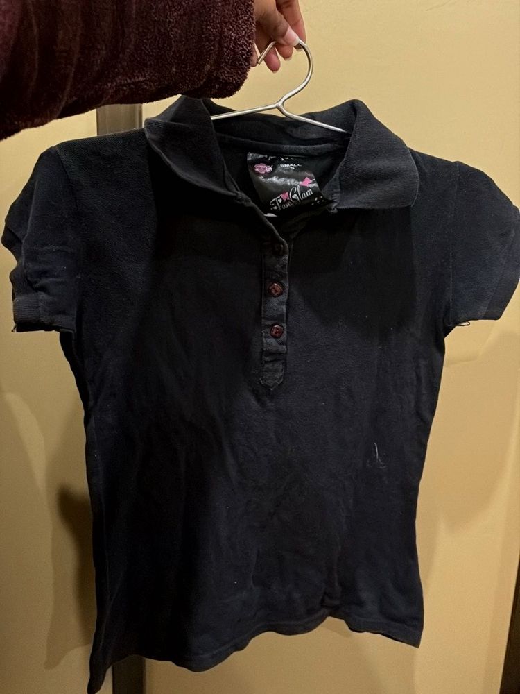 Black Short Sleeve Polo Shirt