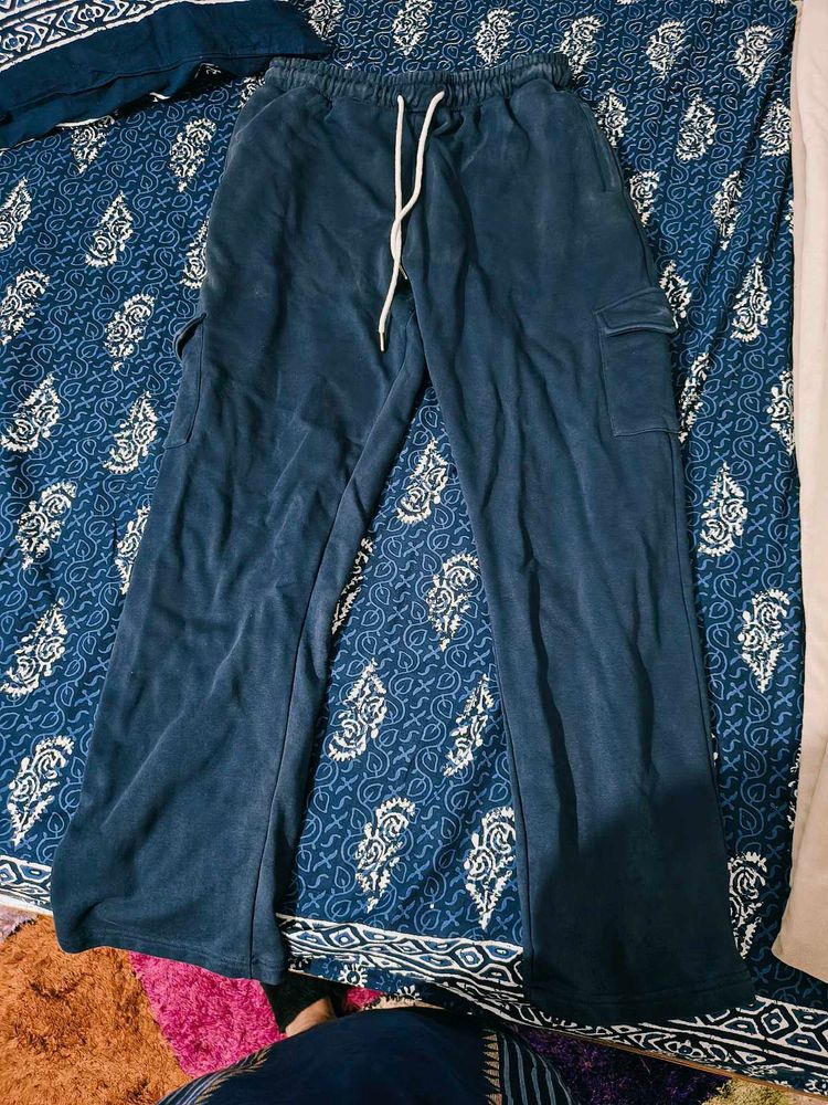 Blue Cargo Sweatpants