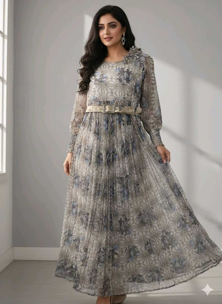Elegant Floral Print Maxi Dress