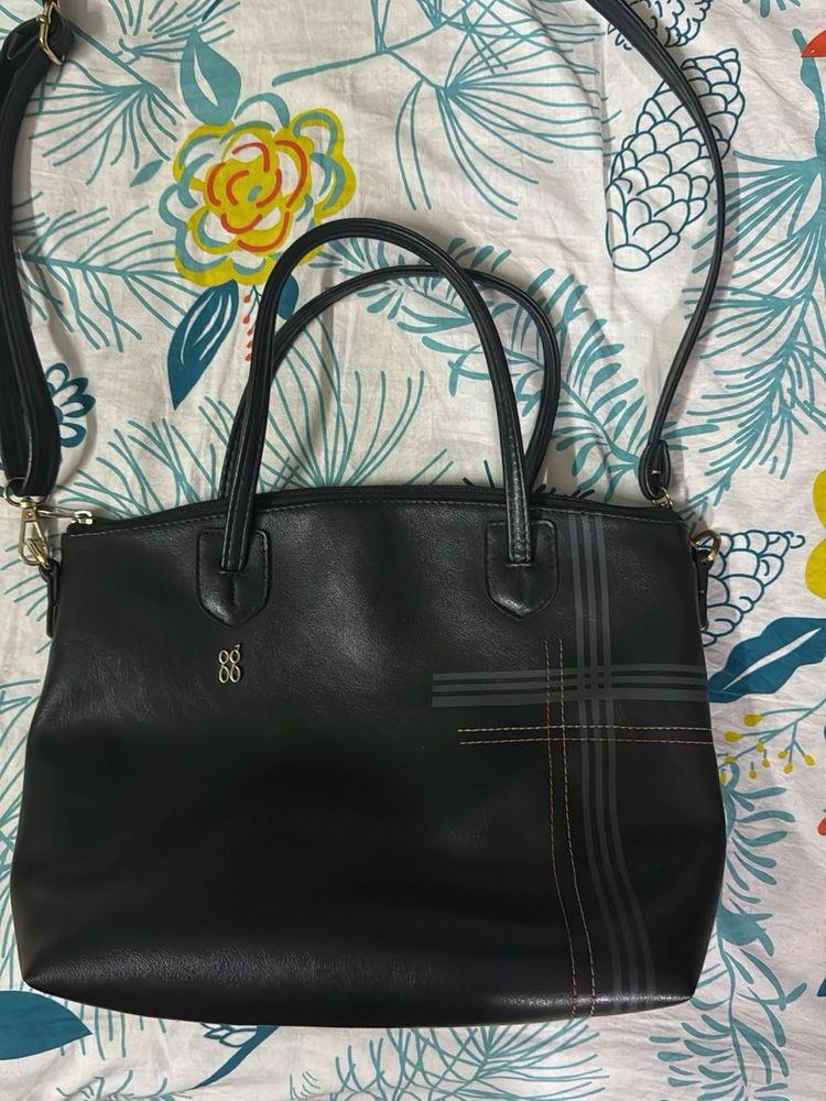 Black Tote Bag with Shoulder Strap