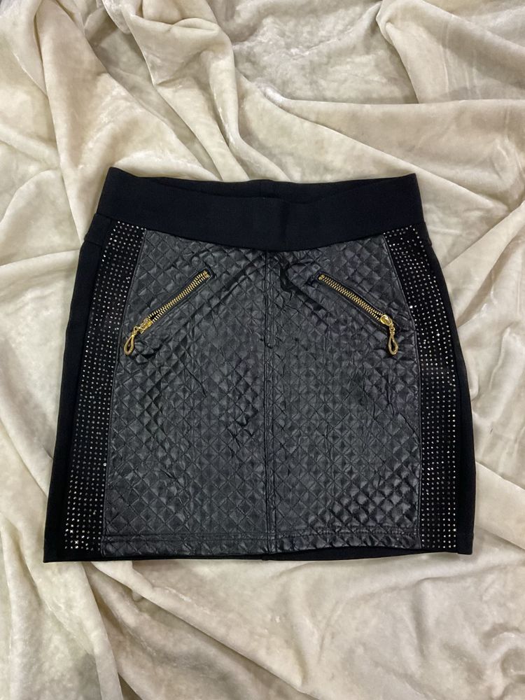 Studded in Style: Luxe Black Skirt