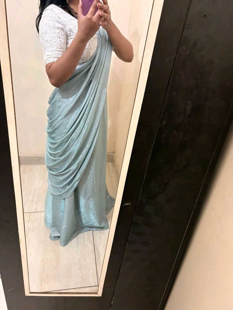 Elegant Shimmer Lehnga With Chikankari Blouse