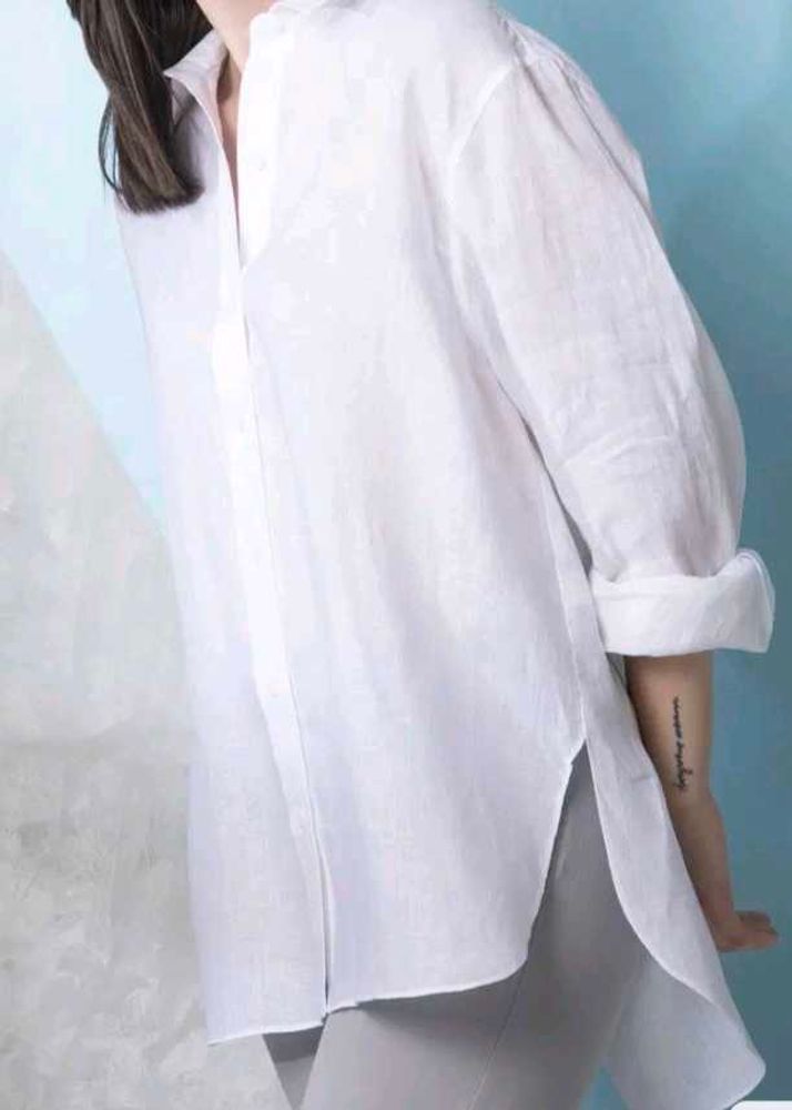 White Cotton  Loose Shirt