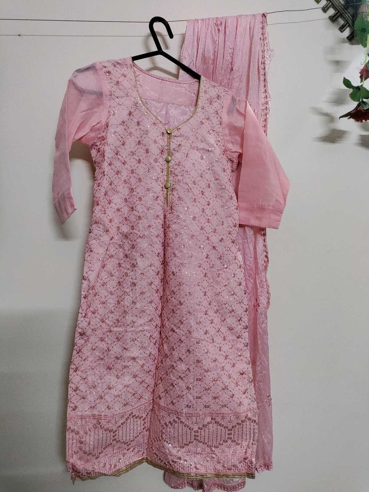 Beautiful Pink New Stitched Kurta Set