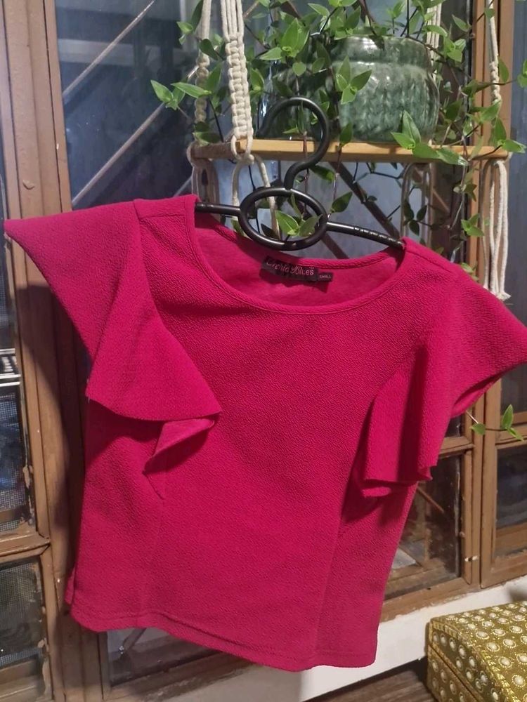 Cute Pink Ruffle Top