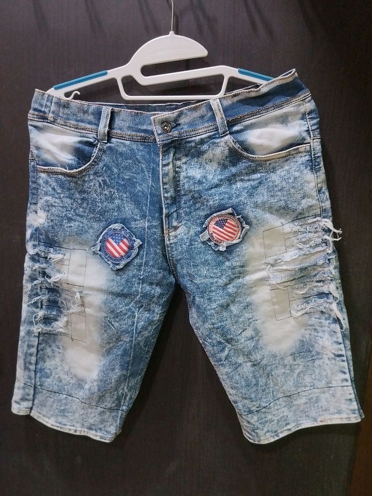 Distressed Denim Shorts
