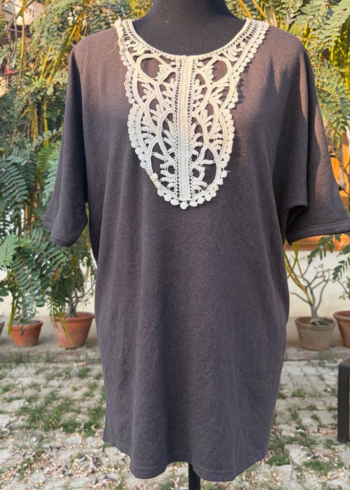 Elegant Brown Tunic Top