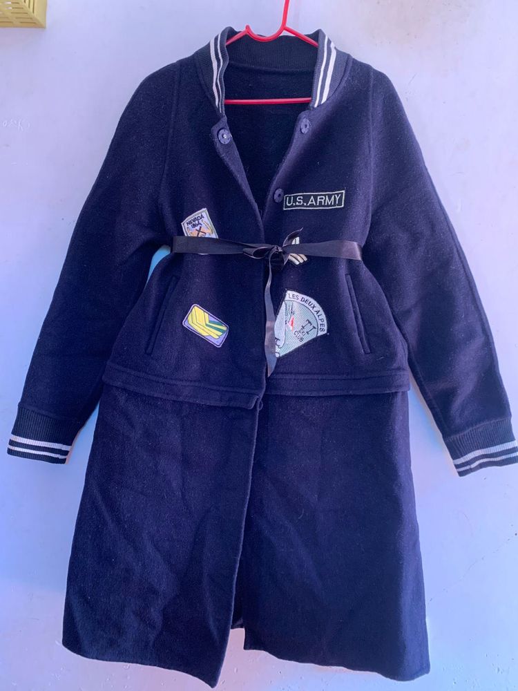 Stylish Army Patched Coat