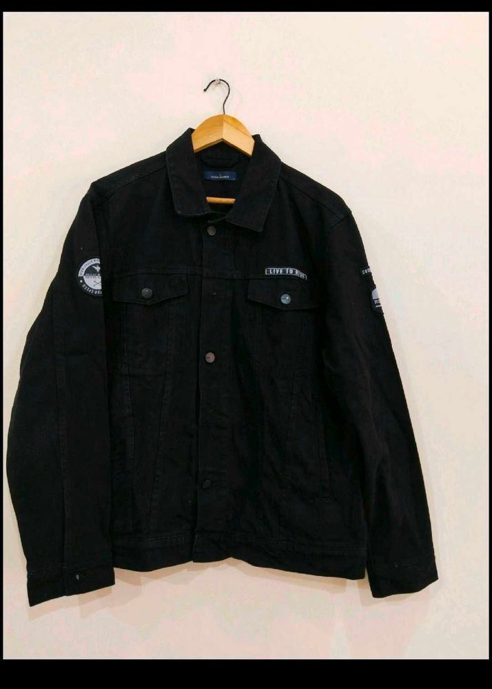 Highlander Men Black Denim Jacket Size L