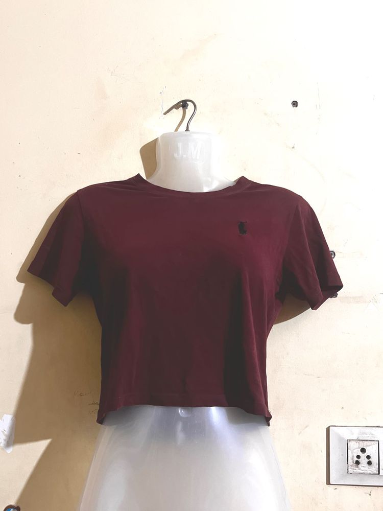 Maroon Cropped T-Shirt