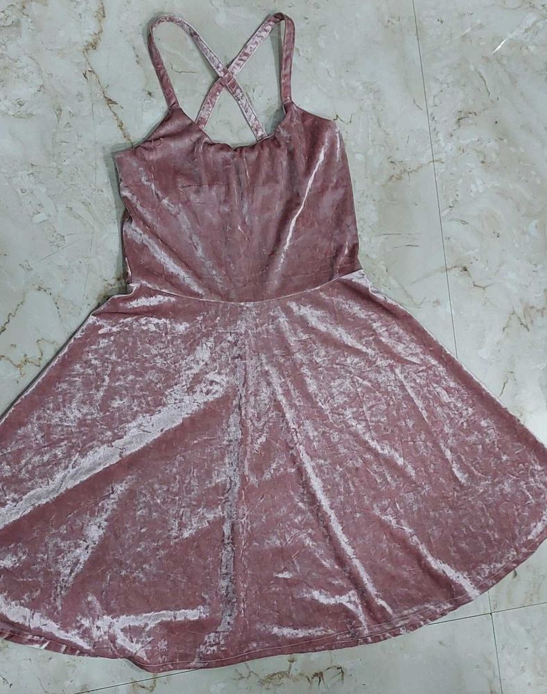 Pink Coloured Satin Dress
