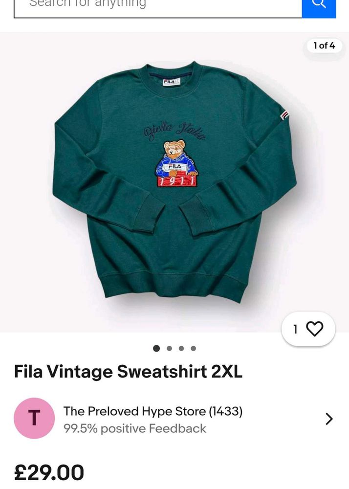 Vintage Fila Bear Sweatshirt