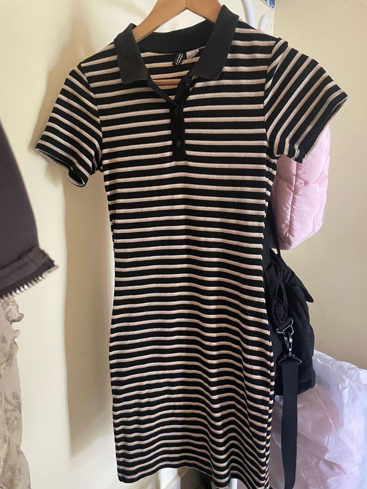 H &amp; M Striped Polo Mini Dress