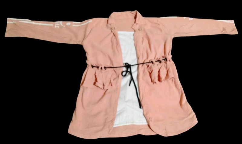 Stylish Peach Open-Front Top