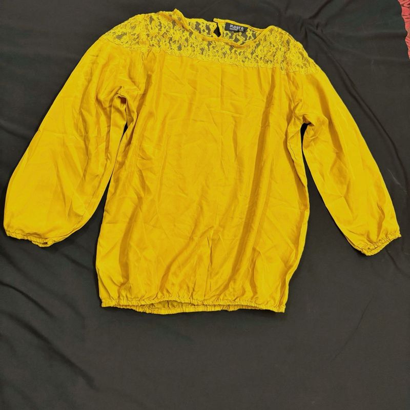Mustard Yellow Lace Blouse