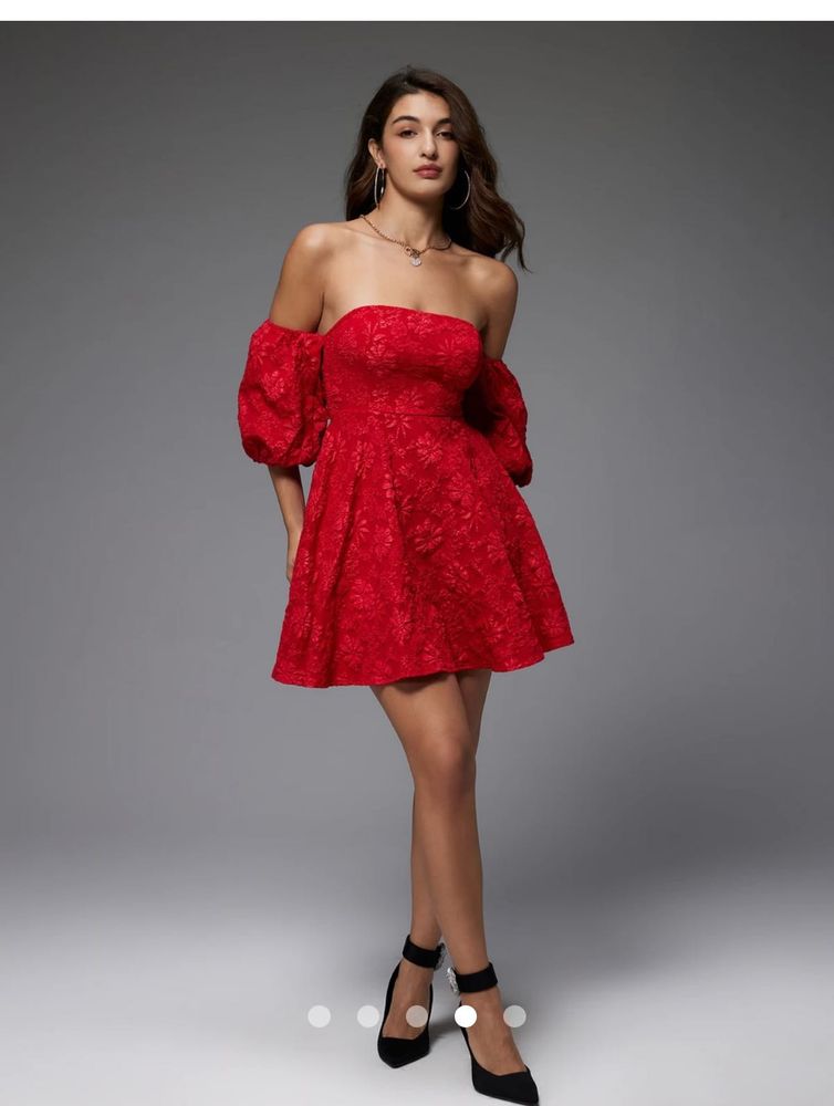 Red Off-Shoulder Dress