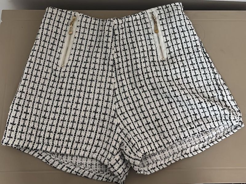 Tweed Zipper Detail Shorts