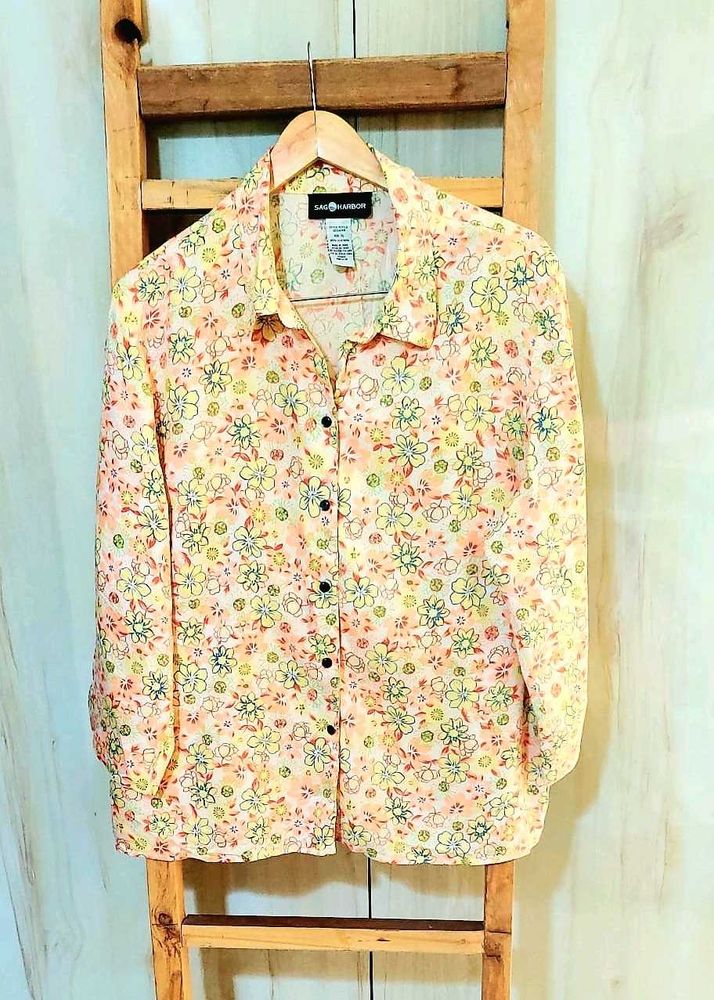 Peach Printed Shirt Size-42