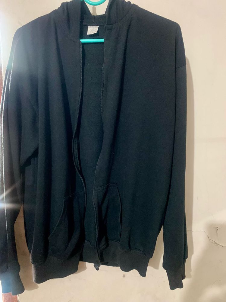Black Zip-Up Hoodie