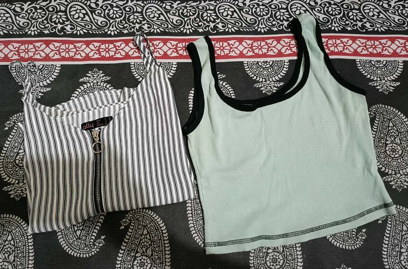 White And Mint Green Tops Combo