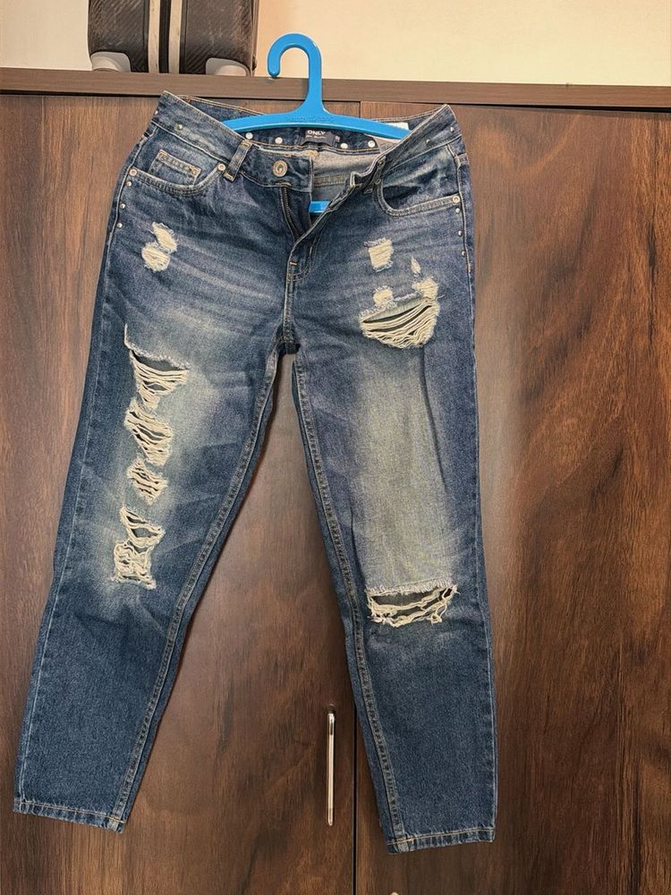 Ripped Blue Denim Jeans