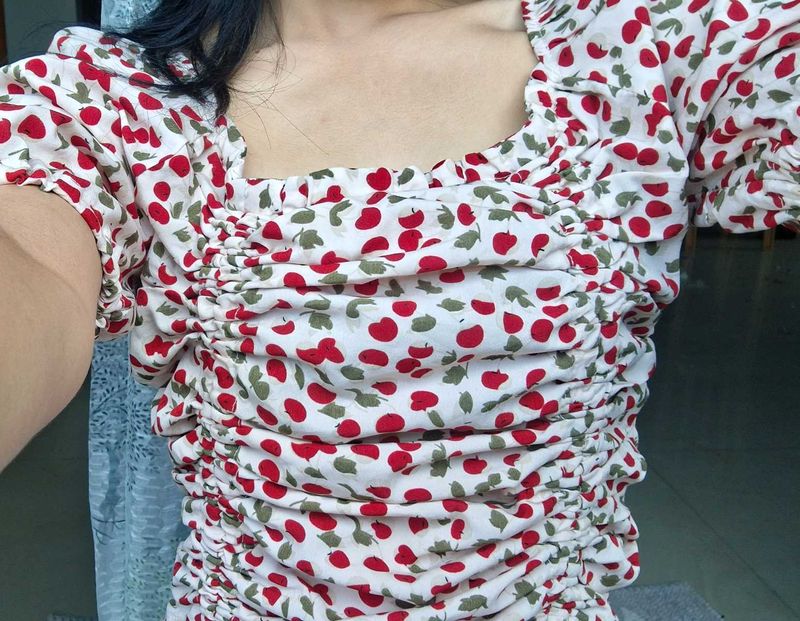 Floral Cinched Crop Top