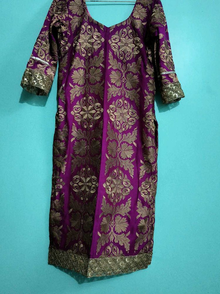 Purple &amp; Gold Kurta