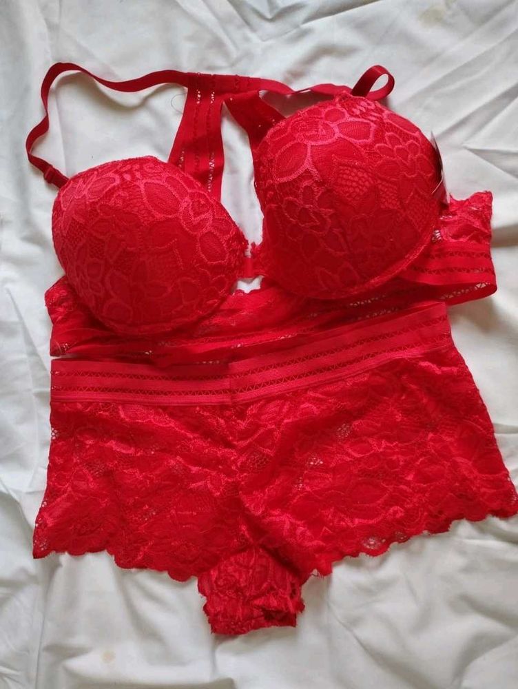 Red Lace Lingerie Set