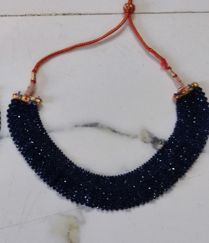 Navy blue Crystal Chocker