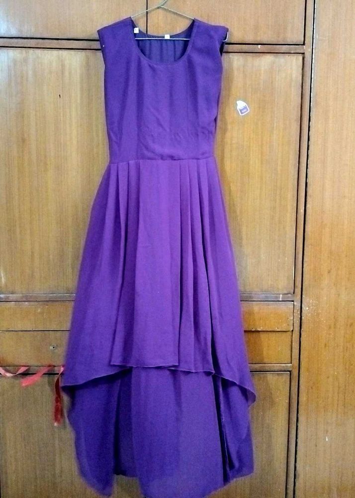 ASYMMETRICAL PURPLE DRESS