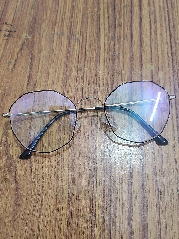 Gold Rim Round Glass Frame