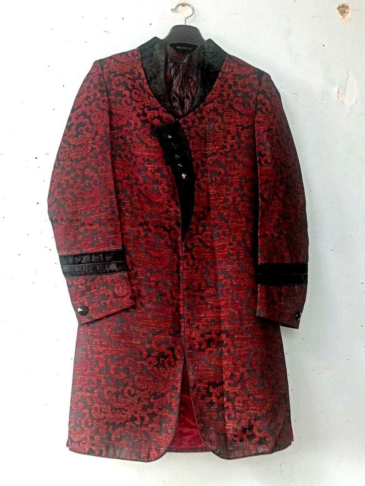 Maroon &amp; Black Sherwani