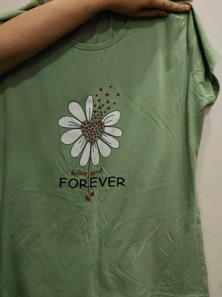 Green Floral Tee